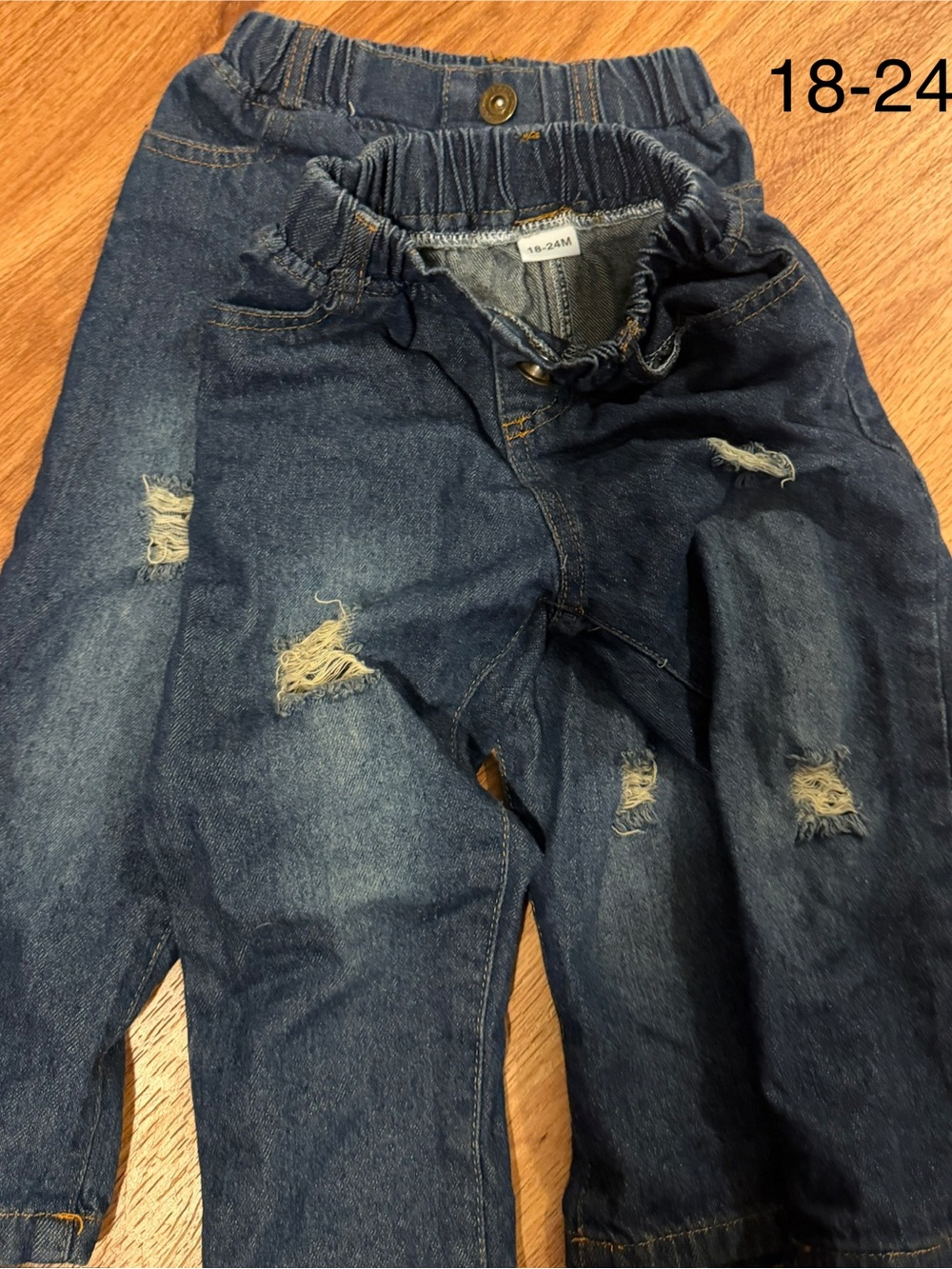 Amazon Dark Blue Distressed Kids Jeans